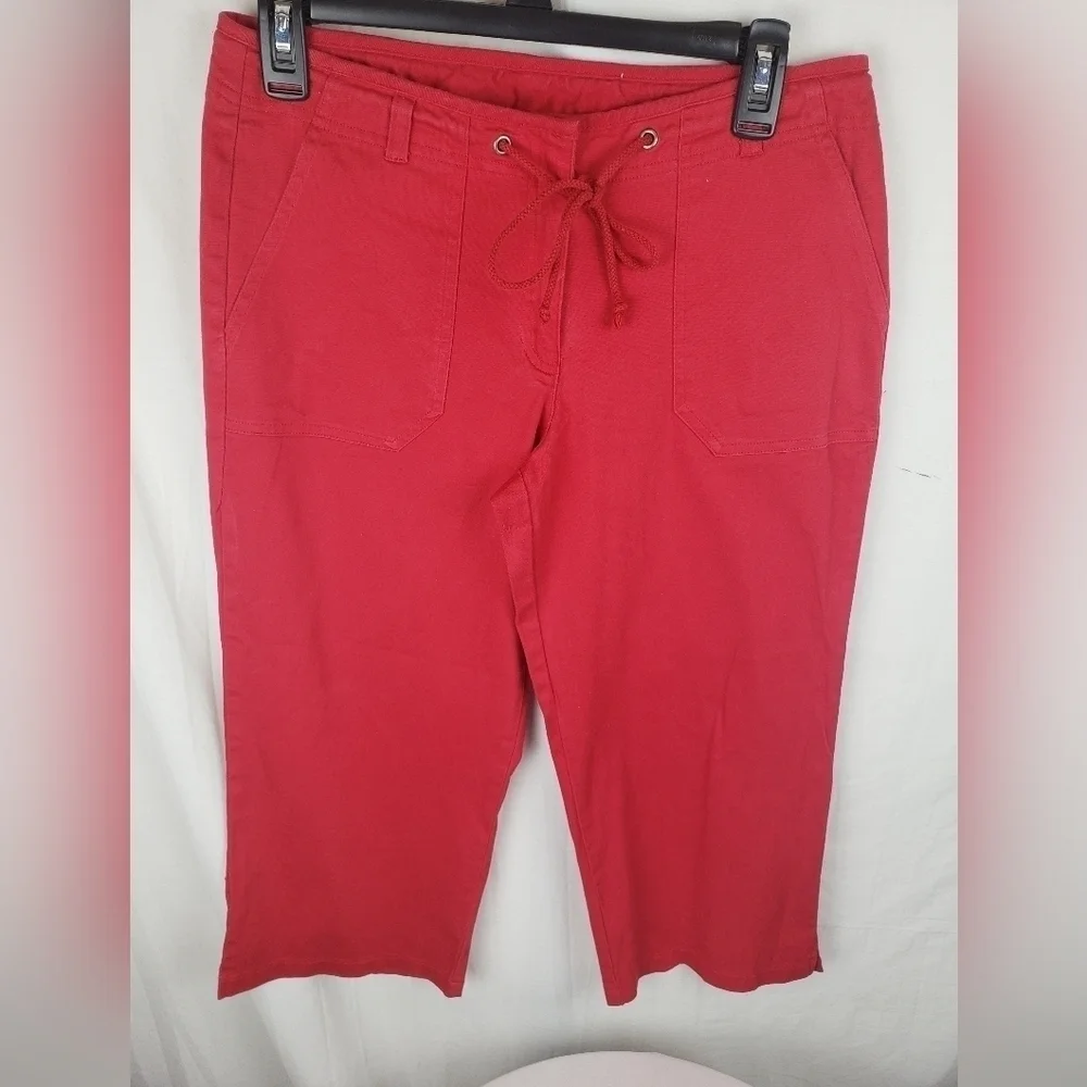 No Boundaries Stretch Y2K Red Capri Pants with DrawString Sz 11